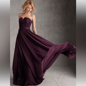 Mori Lee Eggplant Colored Bridesmaid/Prom Dress w/ Removable Straps & Shawl